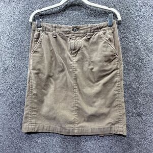 VTG Y2k Banana Republic A Line Skirt Women 2 Brown Corduroy Back Slit‎ Pockets